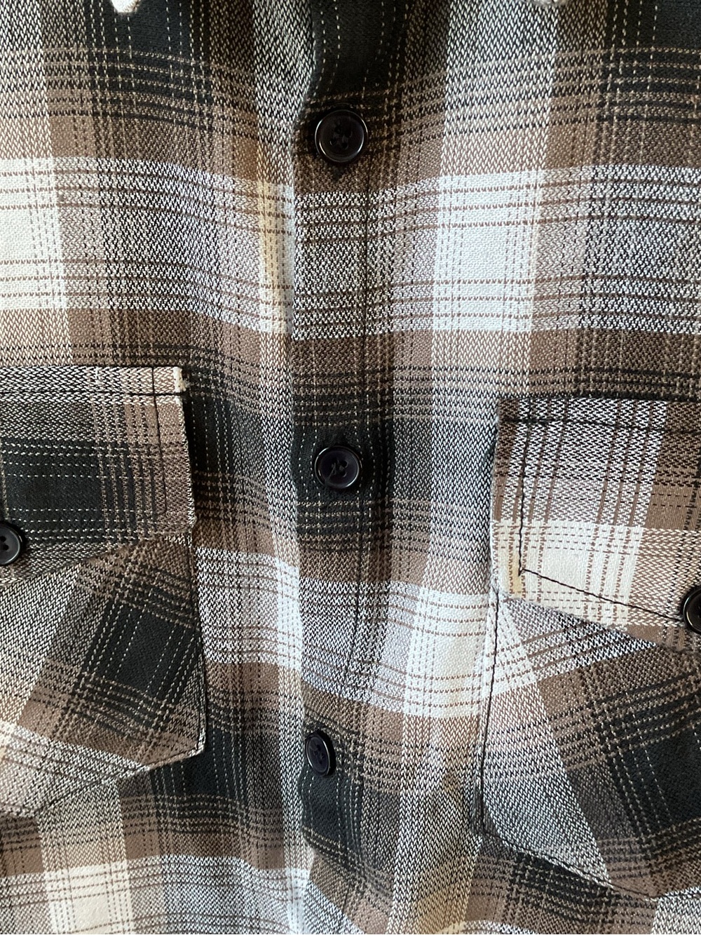 American Outlaw Gear Flannel Shirt 2XL Brown Black Plaid Biker Button Up - Picture 4 of 5